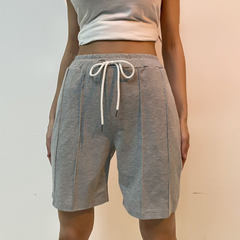 Damen Baumwoll-Shorts mit elastischem Bund und praktischen Taschen W&W Mode