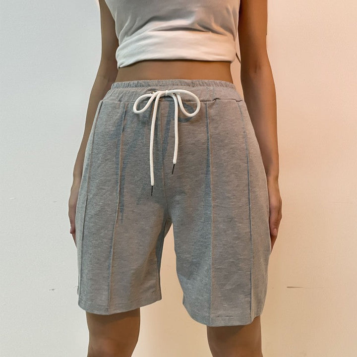 Damen Baumwoll-Shorts mit elastischem Bund und praktischen Taschen W&W Mode
