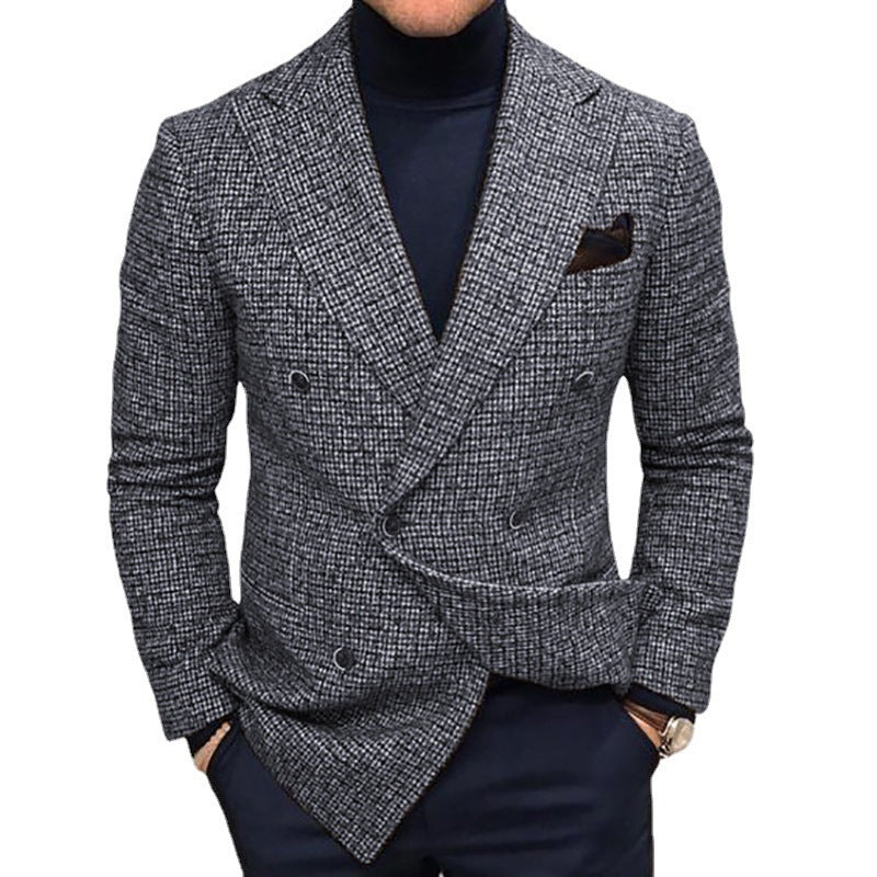 Herren Eleganter Doppelreiher Blazer aus hochwertigem Stoff WW
