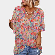 Damen Bluse mit floralem Design und lockerem Schnitt WW