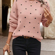 Damen Pullover mit strukturiertem Punktdesign WW