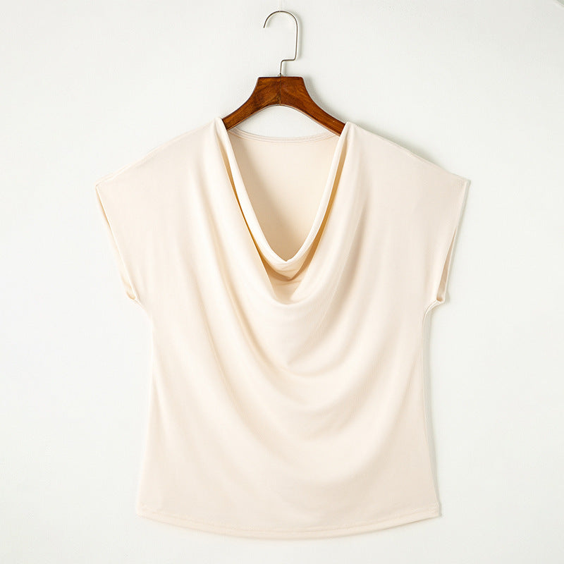 Damen Top mit tiefem Ausschnitt und fließendem Stoff WW