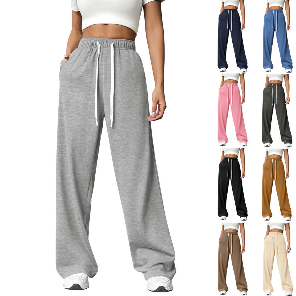 Damen weite Freizeithose mit elastischem Bund und praktischen Taschen WW