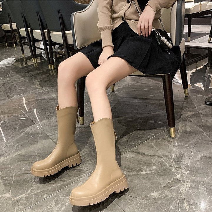 Damen Gummi-Stiefel mit rutschfester Sohle und hohem Schaft W&W Mode