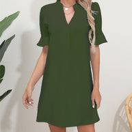 Damen stilvolles Kurzarm Kleid WW