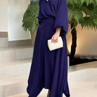 Damen Maxikleid mit weitem Schnitt und eleganten Ärmeln WW