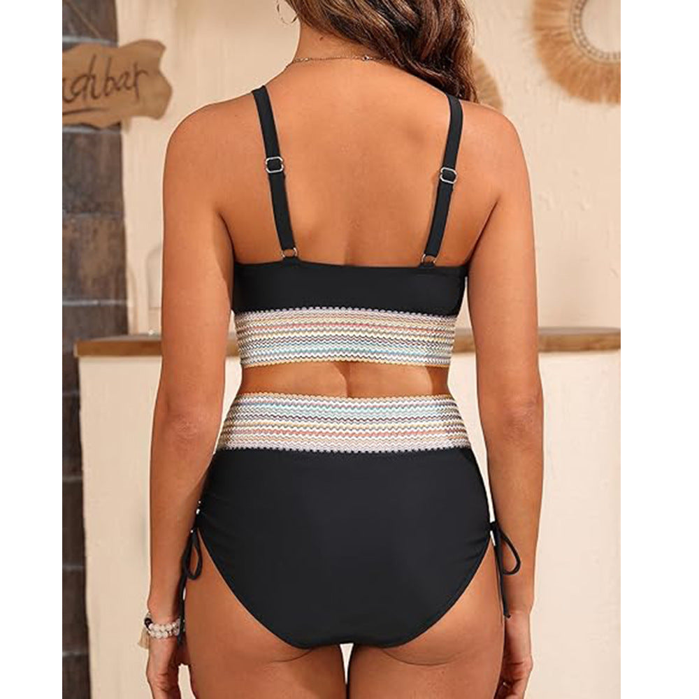 Damen Bikini-Set mit verstellbarem Bund und elegantem Oberteil WW