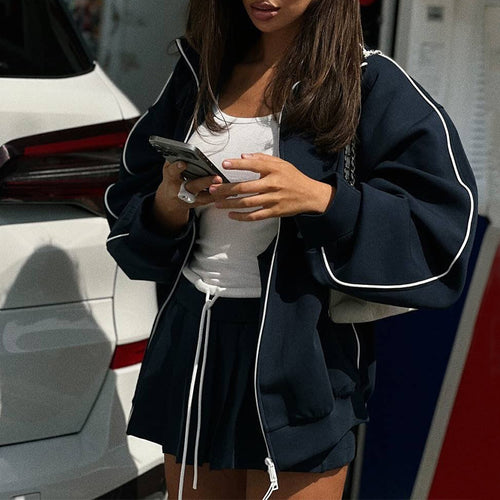 Damen sportliches Loungewear-Kombinationsset mit kurzer Hose und lässigem Oberteil WW