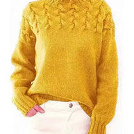 WW Einzigartiger geflochtener Rollkragenpullover