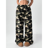 Damen Bequeme Hosen mit Leopardenmuster WW