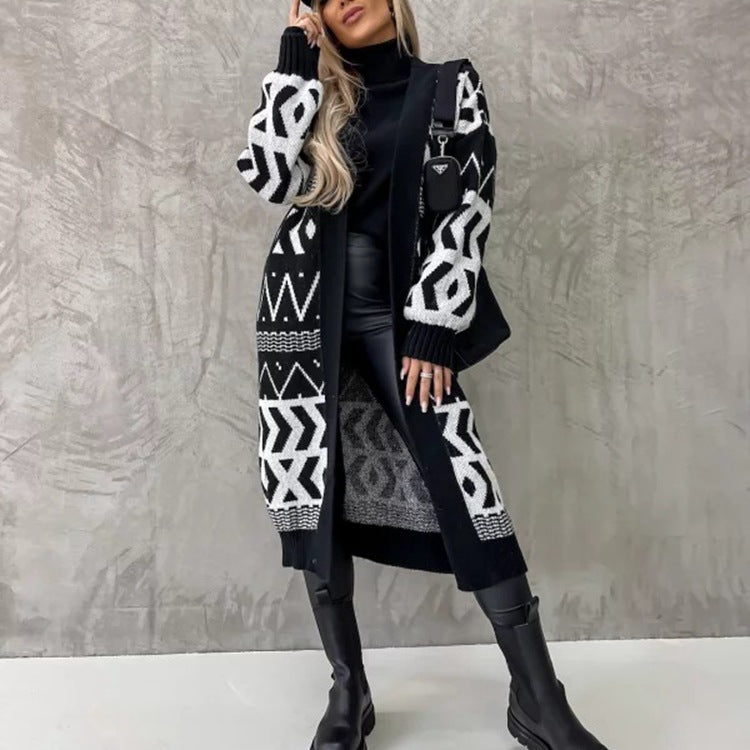 Damen Strickcardigan mit modernen Mustern und eleganter Bauweise WW