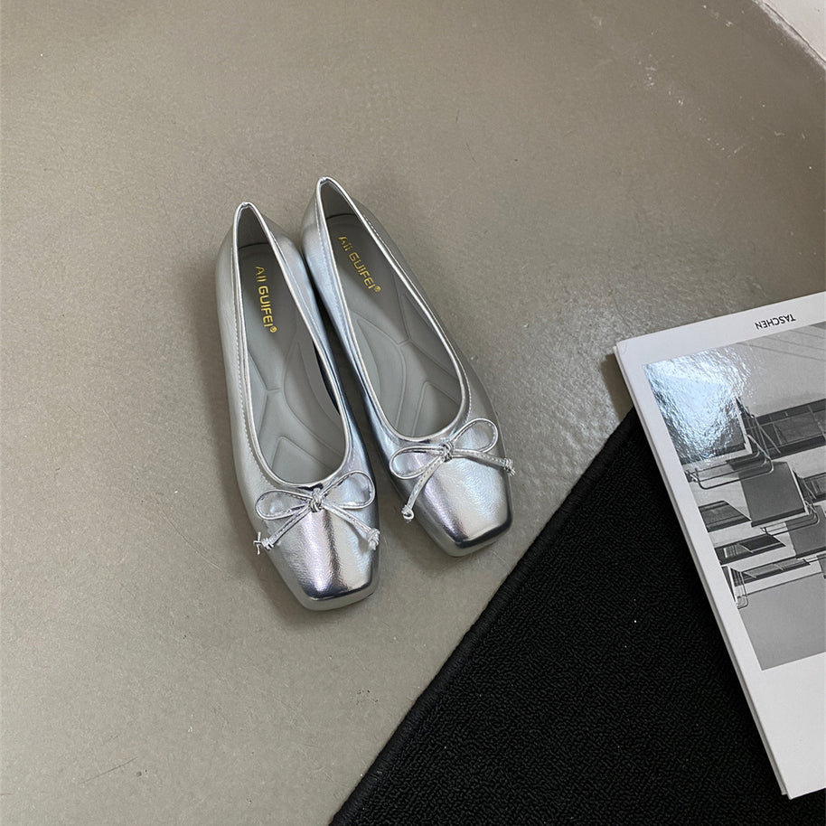 Damen Ballerina-Schuhe mit eleganter Schleifenverzierung und hochwertigem Material WW