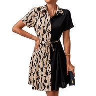 Damen Hemdkleid mit modernem Mustermix und taillierbarem Gürtel WW