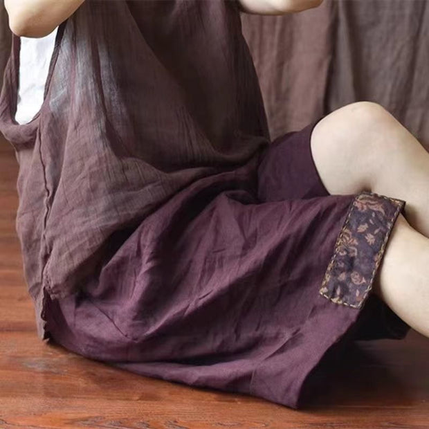 Damen Relaxed Fit Leinen Cargo Shorts mit stilvollen Details WW