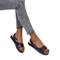 Damen Slingback Sandalen mit modischem Plateau und verstellbarem Riemen WW