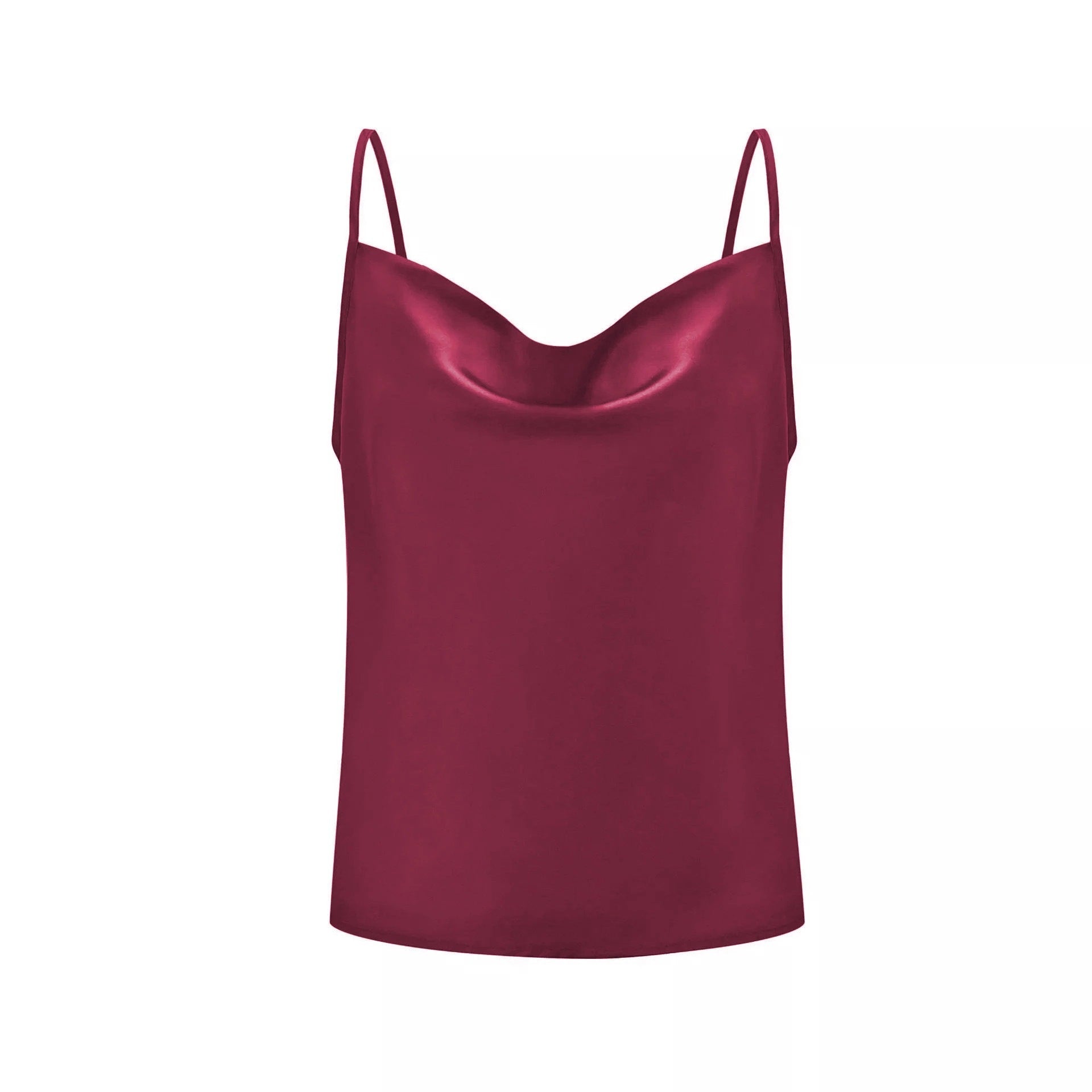 Damen Satin Top mit tiefem Ausschnitt und verstellbaren Trägern WW