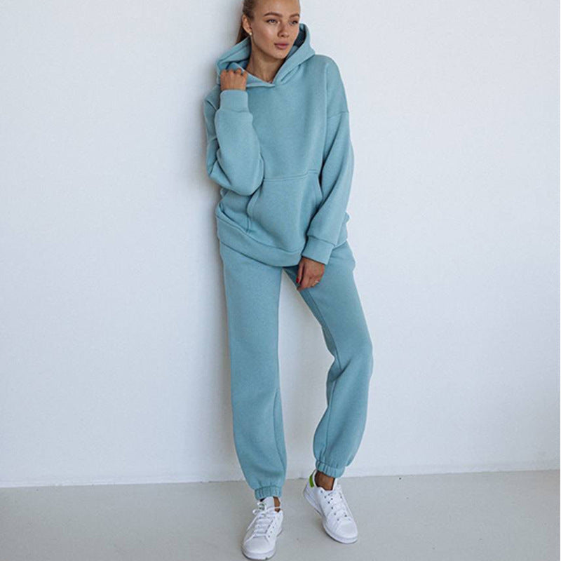 Damen sportliches Fleece-Set mit hohem Kragen WW