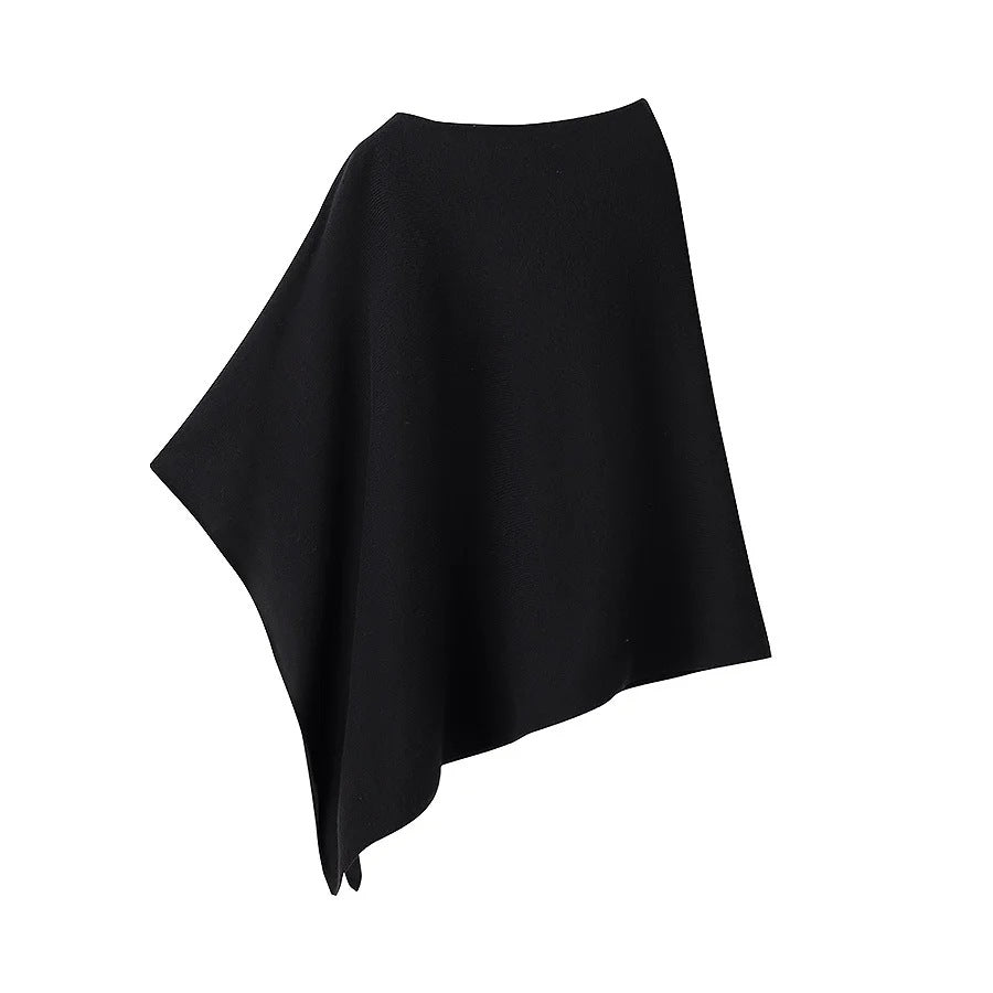Damen Schalponcho aus hochwertiger Wolle und elastischem Material WW