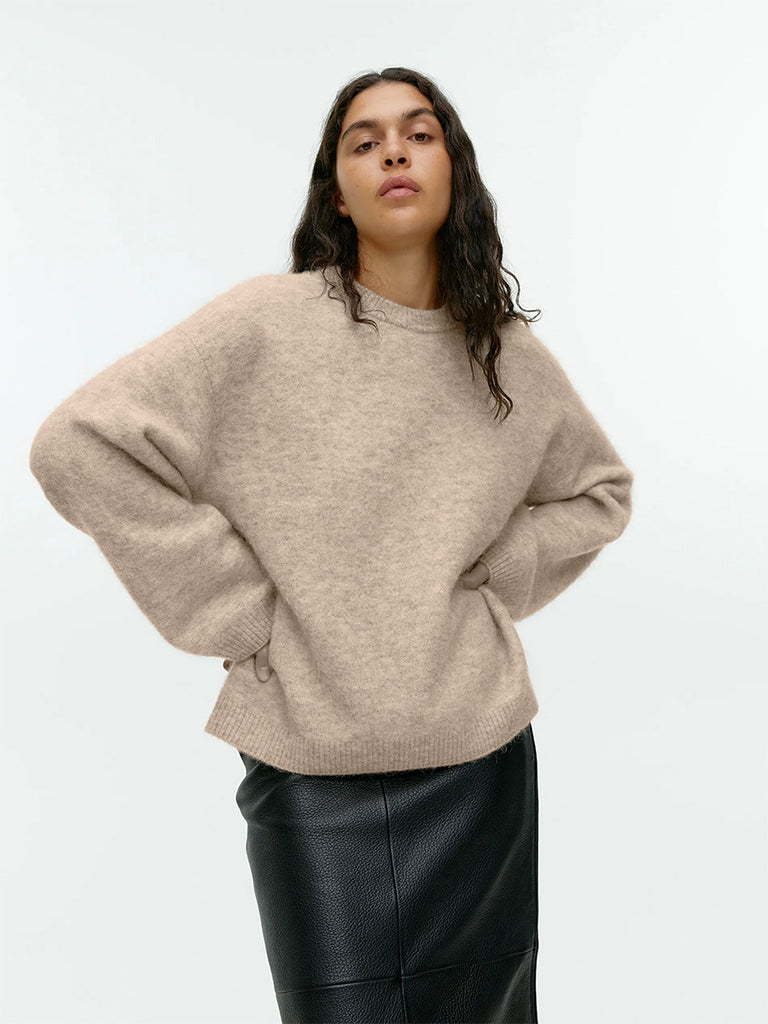 Damen lässiger Pullover mit V-Ausschnitt und luftiger Passform WW