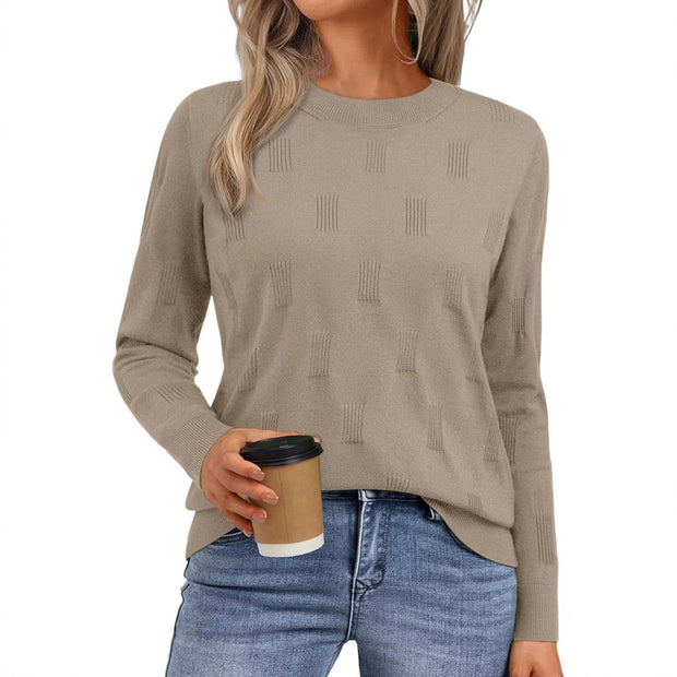 Damen Strickpullover mit strukturiertem Muster und lässigem Schnitt WW