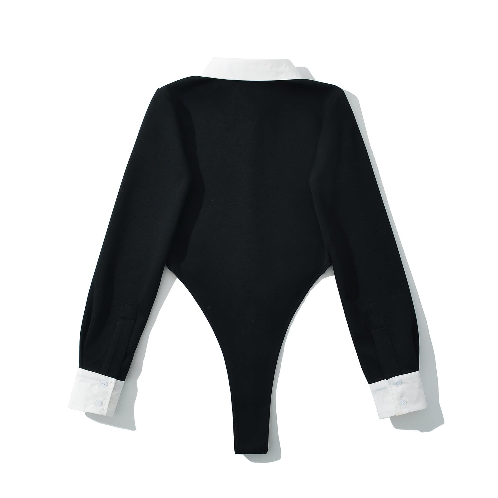 Damen eleganter Bodysuit mit kontrastierendem Kragen WW