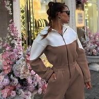 Damen Sportlicher Zweiteiler im modernen Farbblockdesign WW