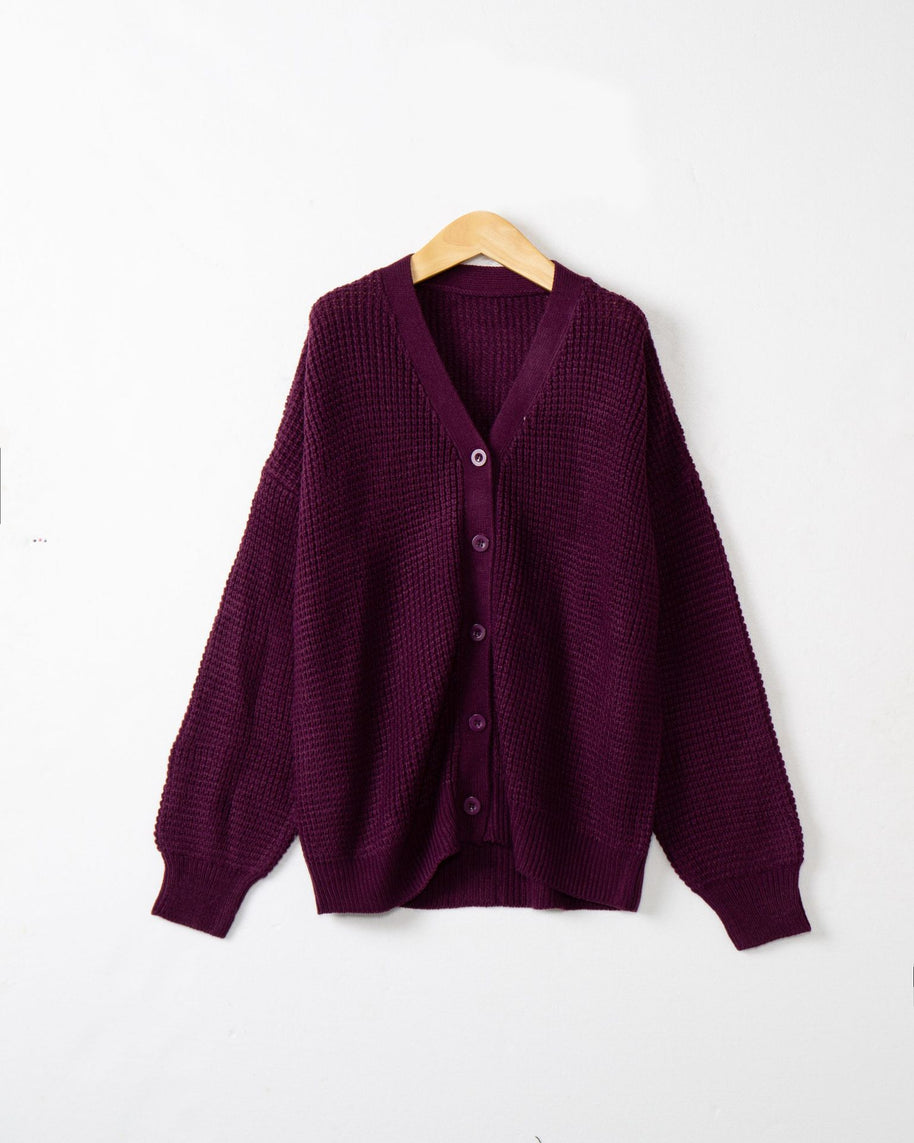 Damen Strickjacke mit strukturiertem Muster und praktischen Knopfdetails WW