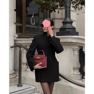 Damen asymmetrische Blazerjacke mit eleganter Taillierung und großen Taschen WW