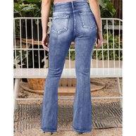 WW | Beliebte Weinlese Seitenknopf Hohe Taille Skinny Jeans