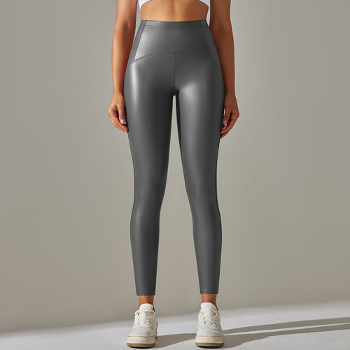 Damen Hochtaillierte, glänzende Fitness-Leggings mit sculptierendem Effekt WW