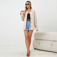 Damen Cord-Jacke mit lässigem Schnitt und knöpfbarem Oversize-Design W&W