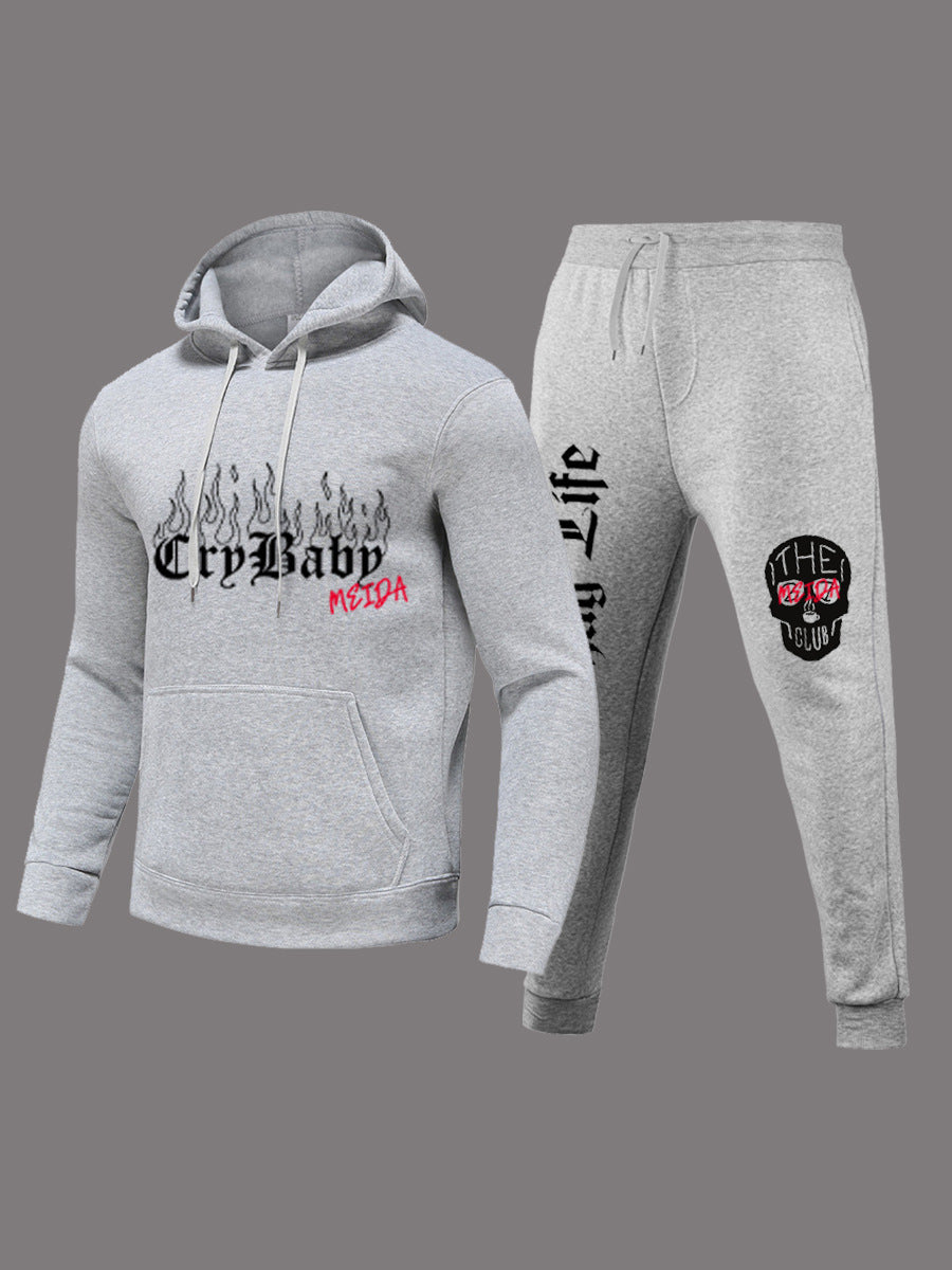 Damen Sportliches Hoodie und Jogginghose Set mit kreativem Aufdruck WW
