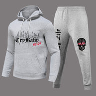 Damen Sportliches Hoodie und Jogginghose Set mit kreativem Aufdruck WW