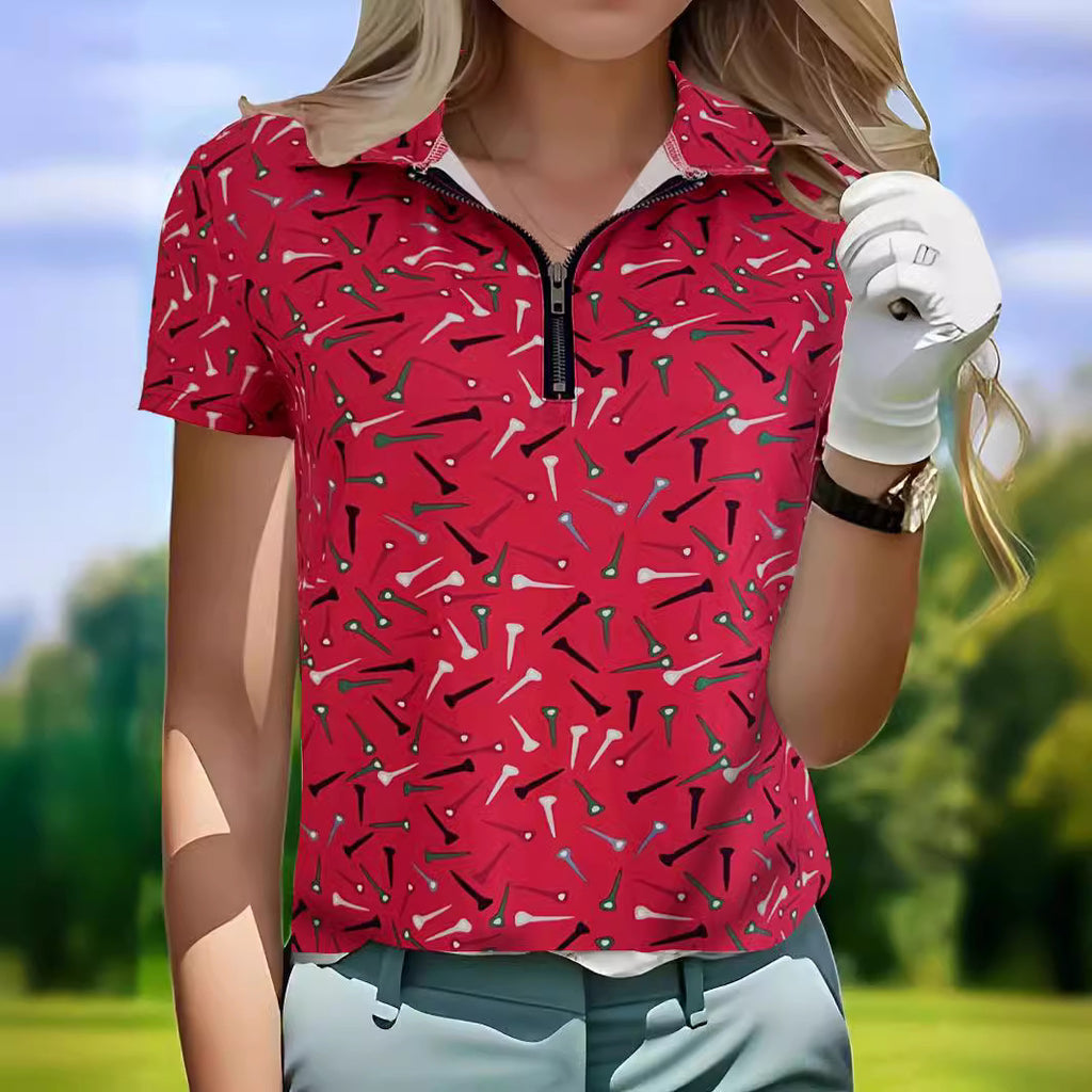 Damen Golfpoloshirt mit Reißverschluss WW
