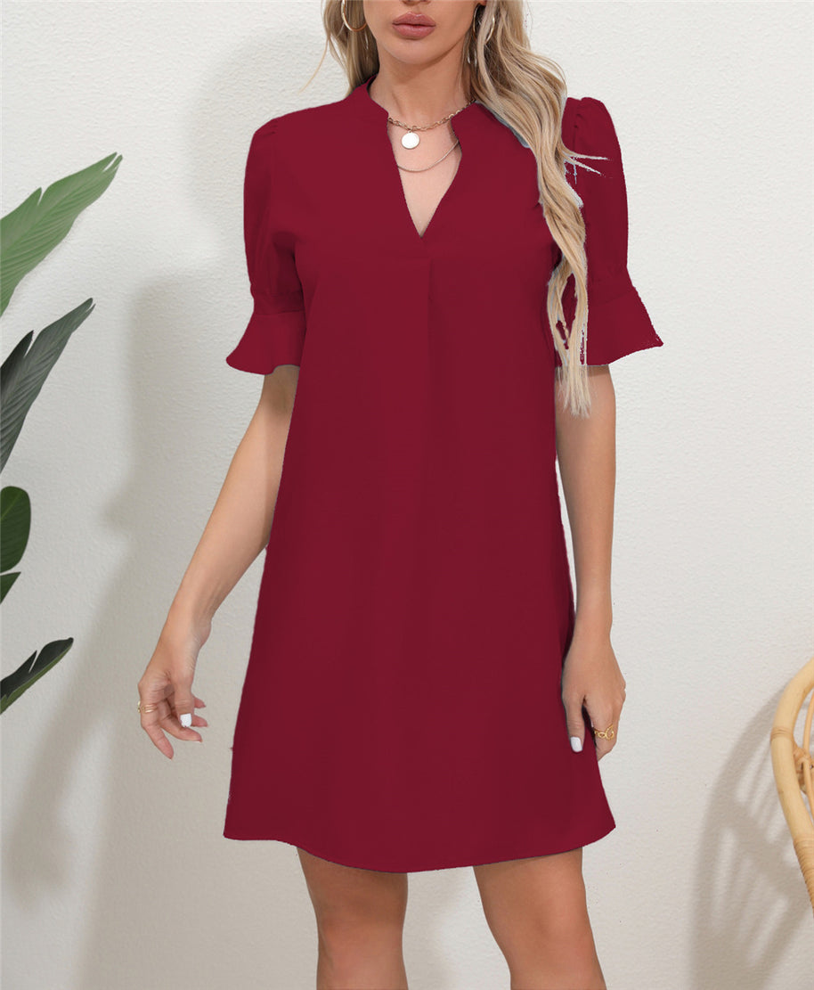 Damen stilvolles Kurzarm Kleid WW