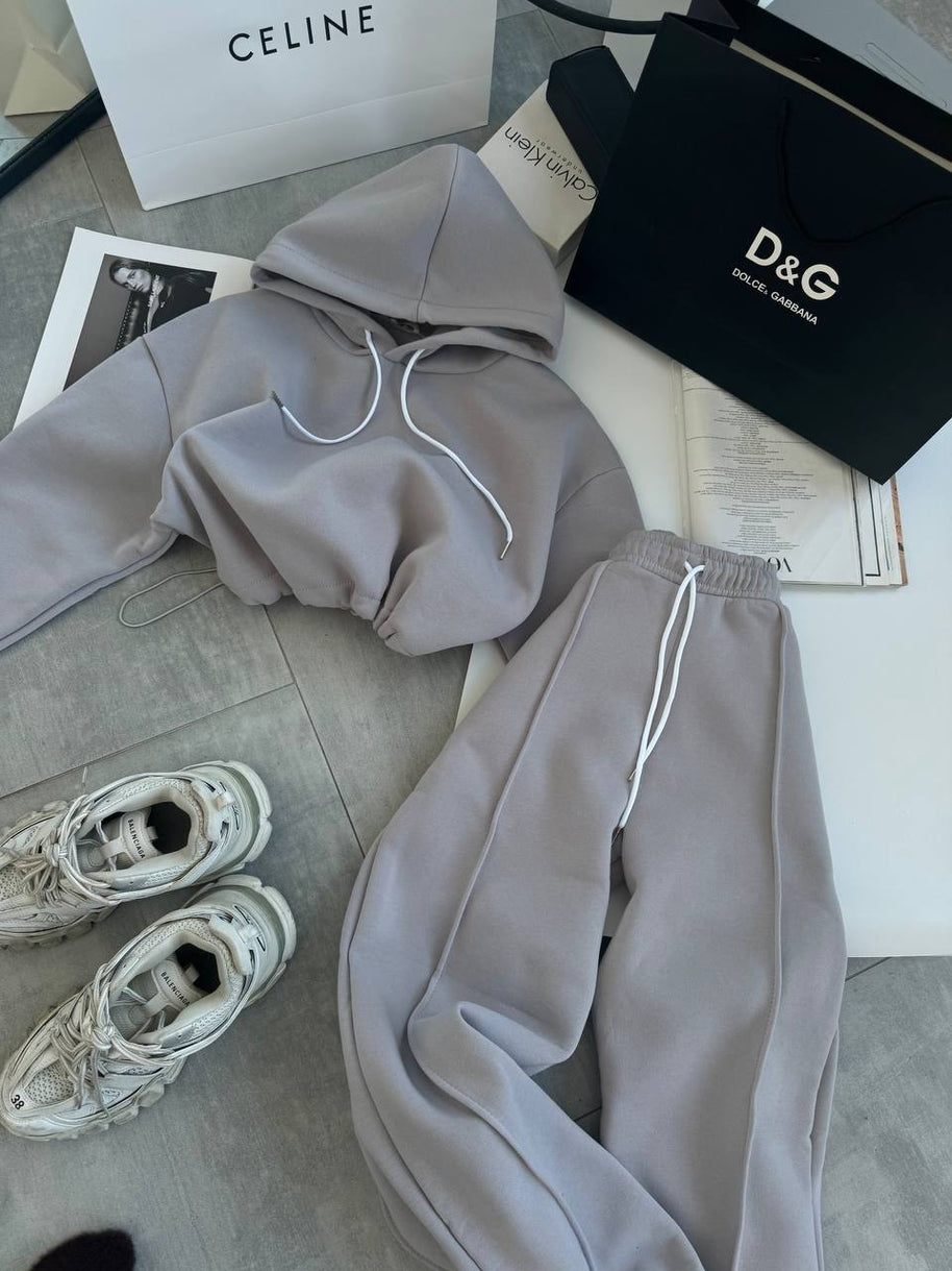 Damen sportliches und bequemes Hoodie-Set mit Gummizug WW
