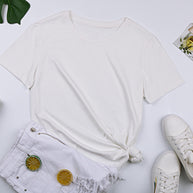 Damen Basic T-Shirt mit lässigem Schnitt und hochwertiger Baumwollqualität WW