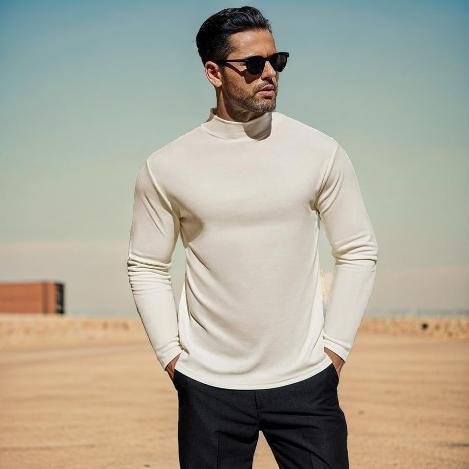 Herren Stehkragen Pullover aus weichem Baumwollmix WW