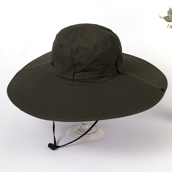 Damen Sonnenhut mit breiter Krempe und verstellbarem Kinnband W&W Mode