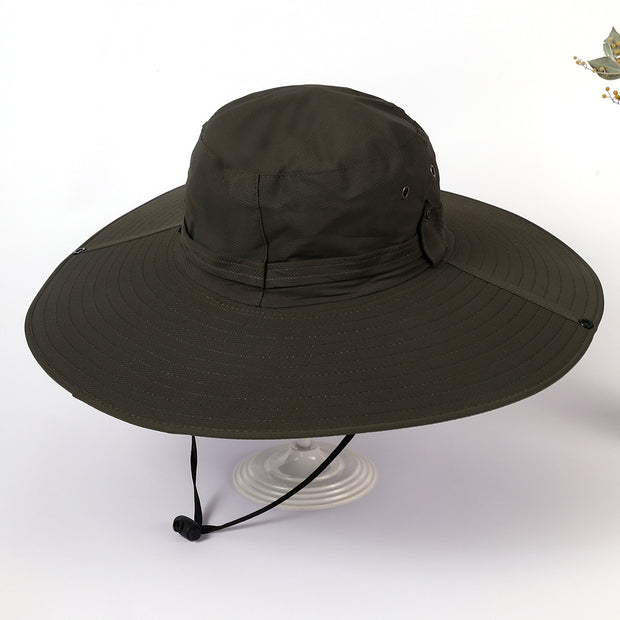 Damen Sonnenhut mit breiter Krempe und verstellbarem Kinnband WW