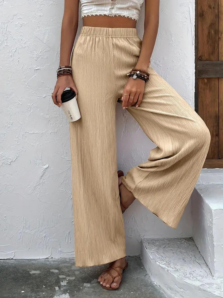 Damen Weite Plisséhose mit elastischem Bund und elegantem Fall WW