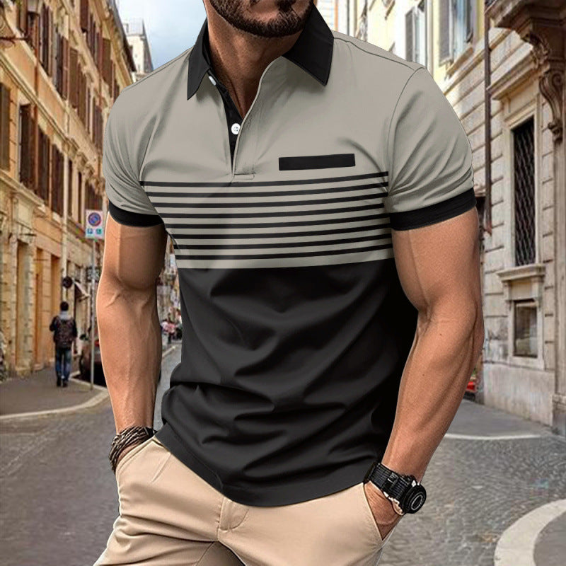 Herren Poloshirt mit dynamischem Streifen-Design WW