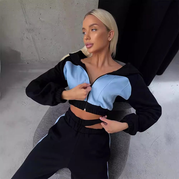 Damen Sportliches Loungewear-Set mit Kapuze und weitem Schnitt WW