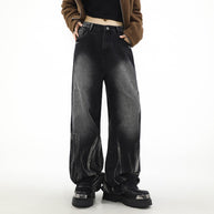 Damen Weite Denim-Hose im modernen Design mit einzigartigen Details WW