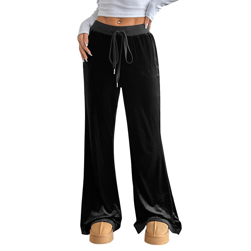 Damen bequem geschnittene Lounge-Hose aus weichem Samt WW