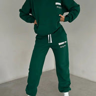 Damen lässiger Fleece-Hoodie und Jogginghose Set mit praktischem Kordelzug und hochwertiger Baumwollmischung WW