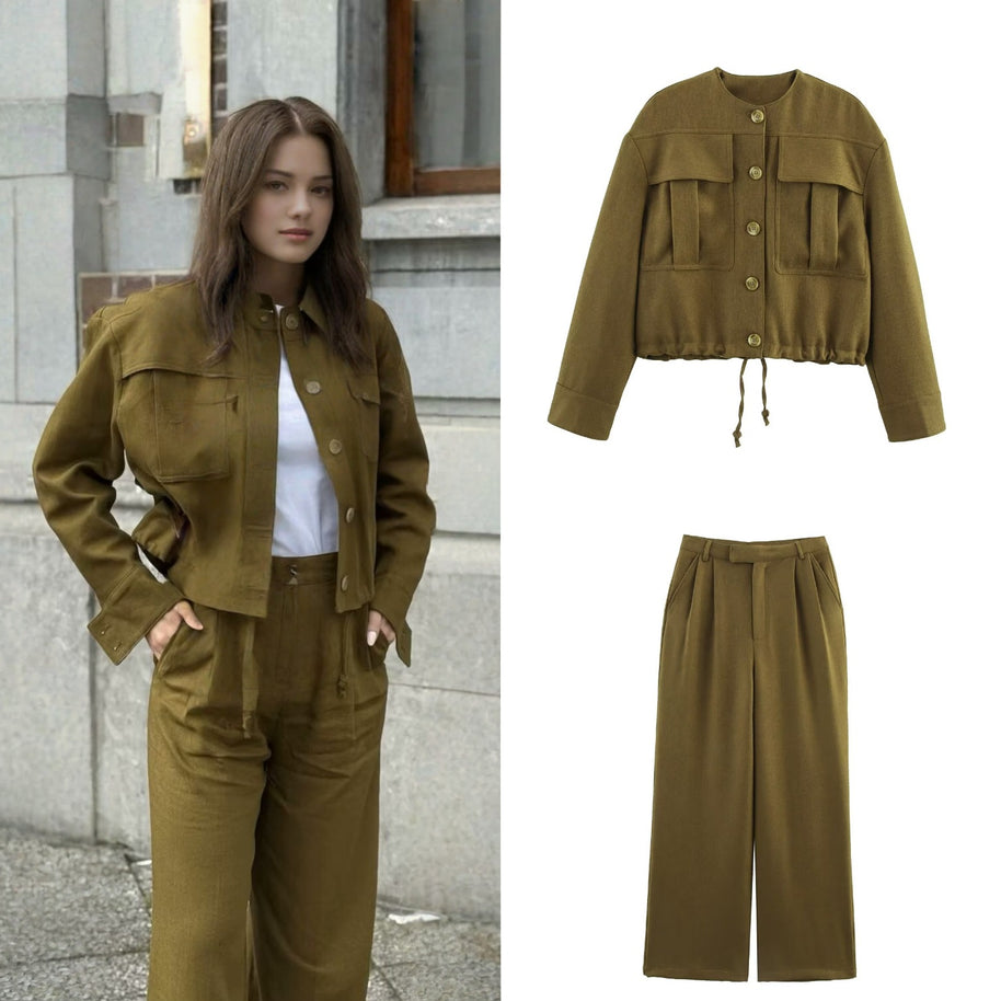 Damen weite Hose mit hohem Bund und Faltenwurf WW