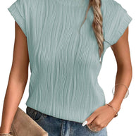 WW | Einfarbiges Rundhalsausschnitt Loose Kurzarm T-Shirt Top