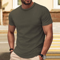 Herren Hochwertiges Struktur T-Shirt WW