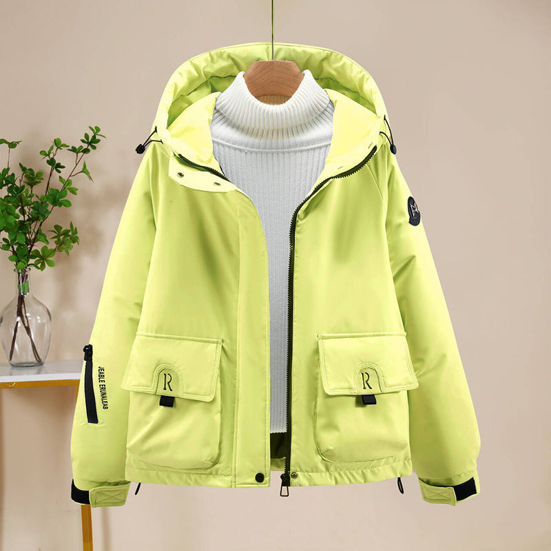 Damen Sportliche und funktionale Outdoor-Jacke mit Kapuze und zahlreichen Taschen WW